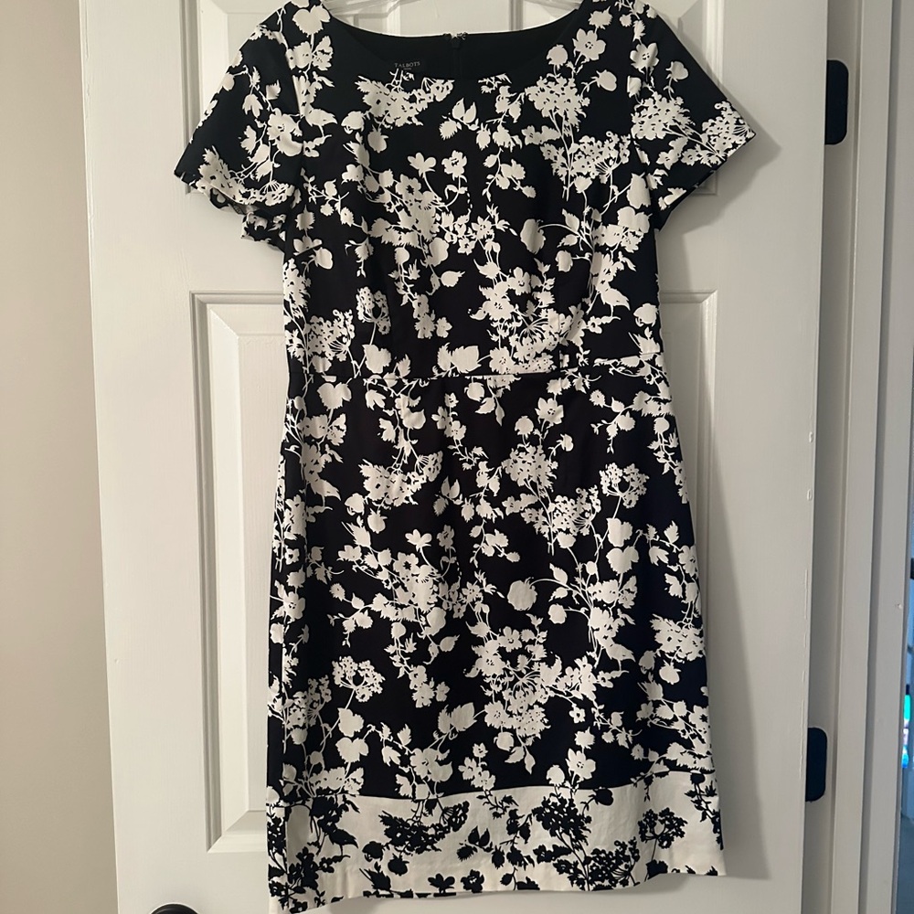 Talbots Monochrome Floral Midi Dress